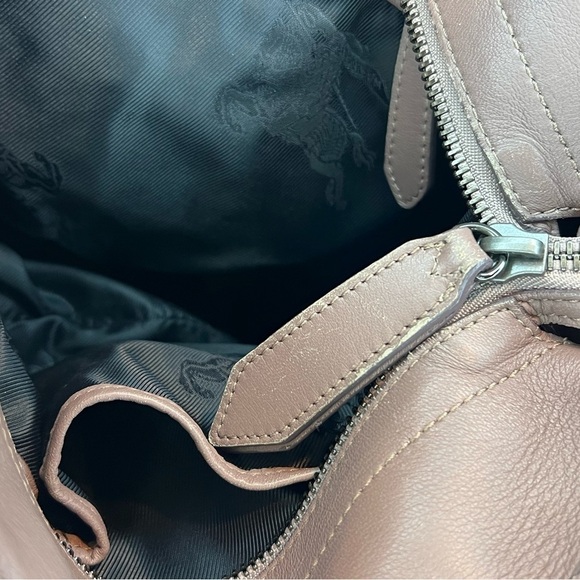 BURBERRY Old Rose Ruffled Leather Lowry Two Way Bag *EUC* - Picture 11 of 15